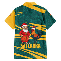 Sri Lanka Christmas Family Matching Off Shoulder Maxi Dress and Hawaiian Shirt with Santa Claus Rooster Festive Pattern and National Flag Design - Wonder Print Shop