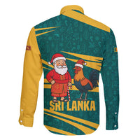 Sri Lanka Christmas Family Matching Summer Maxi Dress and Hawaiian Shirt with Santa Claus Rooster Festive Pattern and National Flag Design - Wonder Print Shop