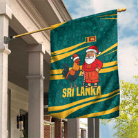 Sri Lanka Christmas Garden Flag with Santa Claus Rooster Festive Pattern and National Flag Design - Wonder Print Shop