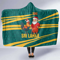 Sri Lanka Christmas Hooded Blanket with Santa Claus Rooster Festive Pattern and National Flag Design - Wonder Print Shop