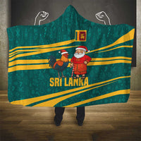 Sri Lanka Christmas Hooded Blanket with Santa Claus Rooster Festive Pattern and National Flag Design - Wonder Print Shop