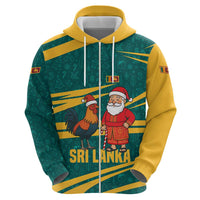Sri Lanka Christmas Hoodie with Santa Claus Rooster Festive Pattern and National Flag Design - Wonder Print Shop