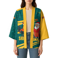 Sri Lanka Christmas Kimono with Santa Claus Rooster Festive Pattern and National Flag Design - Wonder Print Shop