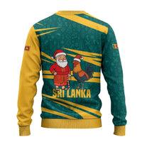 Sri Lanka Christmas Ugly Christmas Sweater with Santa Claus Rooster Festive Pattern and National Flag Design - Wonder Print Shop