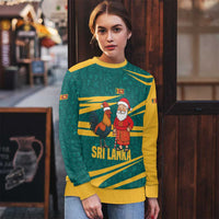 Sri Lanka Christmas Ugly Christmas Sweater with Santa Claus Rooster Festive Pattern and National Flag Design - Wonder Print Shop
