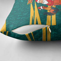 Sri Lanka Christmas Pillow Cover with Santa Claus Rooster Festive Pattern and National Flag Design - Wonder Print Shop