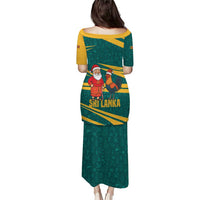 Sri Lanka Christmas Puletasi with Santa Claus Rooster Festive Pattern and National Flag Design - Wonder Print Shop