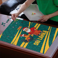 Sri Lanka Christmas Puzzle with Santa Claus Rooster Festive Pattern and National Flag Design - Wonder Print Shop