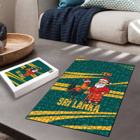 Sri Lanka Christmas Puzzle with Santa Claus Rooster Festive Pattern and National Flag Design - Wonder Print Shop