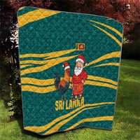 Sri Lanka Christmas Quilt with Santa Claus Rooster Festive Pattern and National Flag Design - Wonder Print Shop