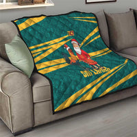 Sri Lanka Christmas Quilt with Santa Claus Rooster Festive Pattern and National Flag Design - Wonder Print Shop