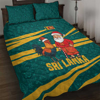 Sri Lanka Christmas Quilt Bed Set with Santa Claus Rooster Festive Pattern and National Flag Design - Wonder Print Shop