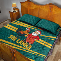 Sri Lanka Christmas Quilt Bed Set with Santa Claus Rooster Festive Pattern and National Flag Design - Wonder Print Shop