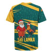 Sri Lanka Christmas Rugby Jersey with Santa Claus Rooster Festive Pattern and National Flag Design - Wonder Print Shop