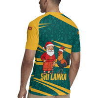 Sri Lanka Christmas Rugby Jersey with Santa Claus Rooster Festive Pattern and National Flag Design - Wonder Print Shop