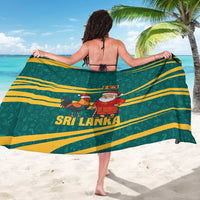 Sri Lanka Christmas Sarong with Santa Claus Rooster Festive Pattern and National Flag Design - Wonder Print Shop