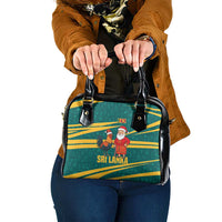 Sri Lanka Christmas Shoulder Handbag with Santa Claus Rooster Festive Pattern and National Flag Design - Wonder Print Shop