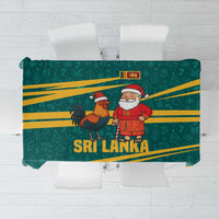 Sri Lanka Christmas Tablecloth with Santa Claus Rooster Festive Pattern and National Flag Design - Wonder Print Shop
