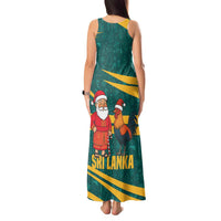 Sri Lanka Christmas Tank Maxi Dress with Santa Claus Rooster Festive Pattern and National Flag Design - Wonder Print Shop