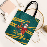 Sri Lanka Christmas Tote Bag with Santa Claus Rooster Festive Pattern and National Flag Design - Wonder Print Shop
