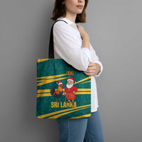 Sri Lanka Christmas Tote Bag with Santa Claus Rooster Festive Pattern and National Flag Design - Wonder Print Shop