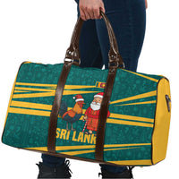 Sri Lanka Christmas Travel Bag with Santa Claus Rooster Festive Pattern and National Flag Design - Wonder Print Shop