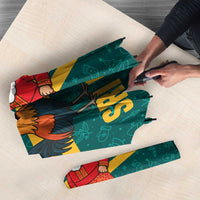 Sri Lanka Christmas Umbrella with Santa Claus Rooster Festive Pattern and National Flag Design - Wonder Print Shop