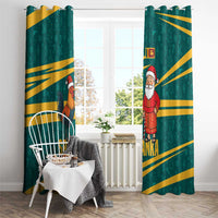 Sri Lanka Christmas Window Curtain with Santa Claus Rooster Festive Pattern and National Flag Design - Wonder Print Shop