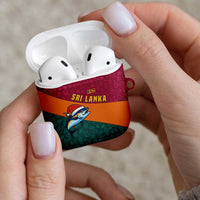 Sri Lanka Christmas AirPods Case with Santa Hat Fish Ocean Icons and Tri Color Festive Design - Wonder Print Shop