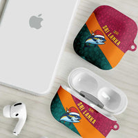 Sri Lanka Christmas AirPods Case with Santa Hat Fish Ocean Icons and Tri Color Festive Design - Wonder Print Shop