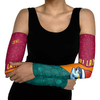 Sri Lanka Christmas Arm Sleeves with Santa Hat Fish Ocean Icons and Tri Color Festive Design - Wonder Print Shop