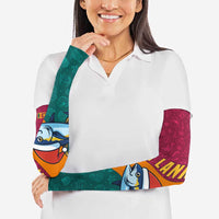 Sri Lanka Christmas Arm Sleeves with Santa Hat Fish Ocean Icons and Tri Color Festive Design - Wonder Print Shop