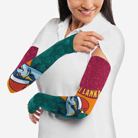 Sri Lanka Christmas Arm Sleeves with Santa Hat Fish Ocean Icons and Tri Color Festive Design - Wonder Print Shop