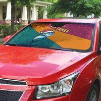 Sri Lanka Christmas Auto Sun Shade with Santa Hat Fish Ocean Icons and Tri Color Festive Design - Wonder Print Shop