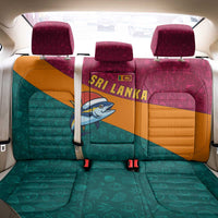 Sri Lanka Christmas Back Car Seat Cover with Santa Hat Fish Ocean Icons and Tri Color Festive Design - Wonder Print Shop