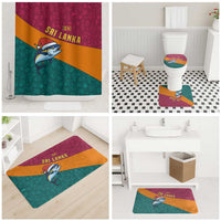 Sri Lanka Christmas Bathroom Set with Santa Hat Fish Ocean Icons and Tri Color Festive Design - Wonder Print Shop