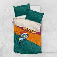Sri Lanka Christmas Bedding Set with Santa Hat Fish Ocean Icons and Tri Color Festive Design - Wonder Print Shop