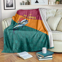 Sri Lanka Christmas Blanket with Santa Hat Fish Ocean Icons and Tri Color Festive Design - Wonder Print Shop