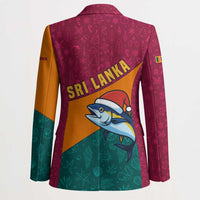 Sri Lanka Christmas Blazer with Santa Hat Fish Ocean Icons and Tri Color Festive Design - Wonder Print Shop
