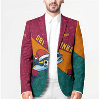 Sri Lanka Christmas Blazer with Santa Hat Fish Ocean Icons and Tri Color Festive Design - Wonder Print Shop
