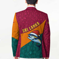 Sri Lanka Christmas Blazer with Santa Hat Fish Ocean Icons and Tri Color Festive Design - Wonder Print Shop