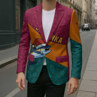 Sri Lanka Christmas Blazer with Santa Hat Fish Ocean Icons and Tri Color Festive Design - Wonder Print Shop