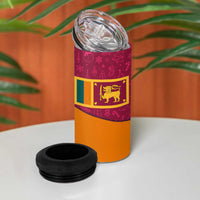 Sri Lanka Christmas 4 in 1 Can Cooler Tumbler with Santa Hat Fish Ocean Icons and Tri Color Festive Design - Wonder Print Shop