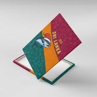 Sri Lanka Christmas Canvas Wall Art with Santa Hat Fish Ocean Icons and Tri Color Festive Design - Wonder Print Shop