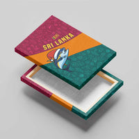 Sri Lanka Christmas Canvas Wall Art with Santa Hat Fish Ocean Icons and Tri Color Festive Design - Wonder Print Shop