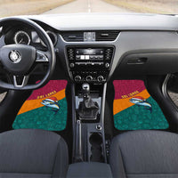 Sri Lanka Christmas Car Mats with Santa Hat Fish Ocean Icons and Tri Color Festive Design - Wonder Print Shop