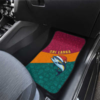 Sri Lanka Christmas Car Mats with Santa Hat Fish Ocean Icons and Tri Color Festive Design - Wonder Print Shop