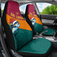 Sri Lanka Christmas Car Seat Cover with Santa Hat Fish Ocean Icons and Tri Color Festive Design - Wonder Print Shop