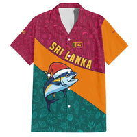 Sri Lanka Christmas Family Matching Puletasi and Hawaiian Shirt with Santa Hat Fish Ocean Icons and Tri Color Festive Design - Wonder Print Shop