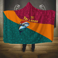 Sri Lanka Christmas Hooded Blanket with Santa Hat Fish Ocean Icons and Tri Color Festive Design - Wonder Print Shop